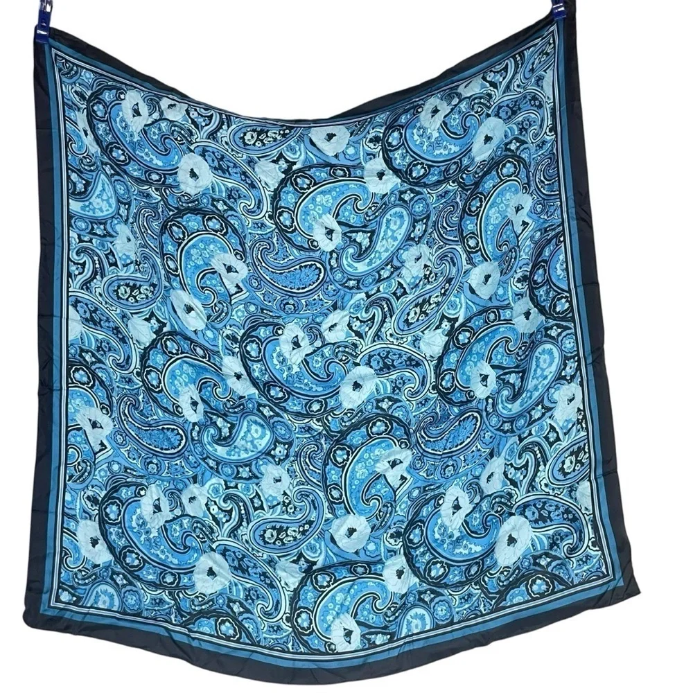 Talbots abstract paisley silk square scarf
